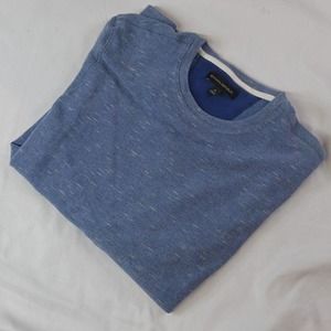 Banana Republic Medium Blue Heather‎ Waffle Crewneck Sweatshirt Sweater
